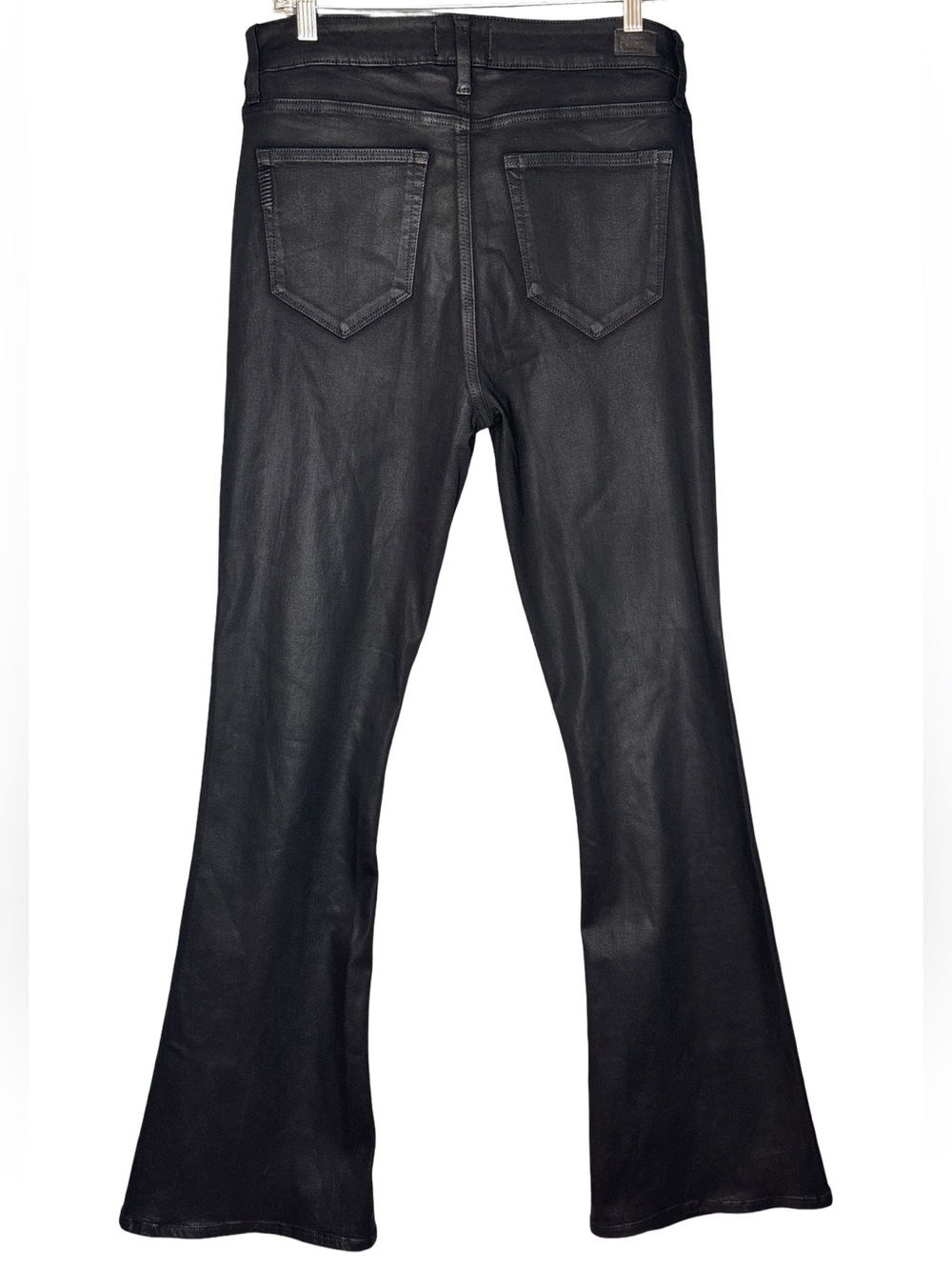 PAIGE Black High Rise Coated Flare Jeans NWT Waist 36 - Picture 5 of 14